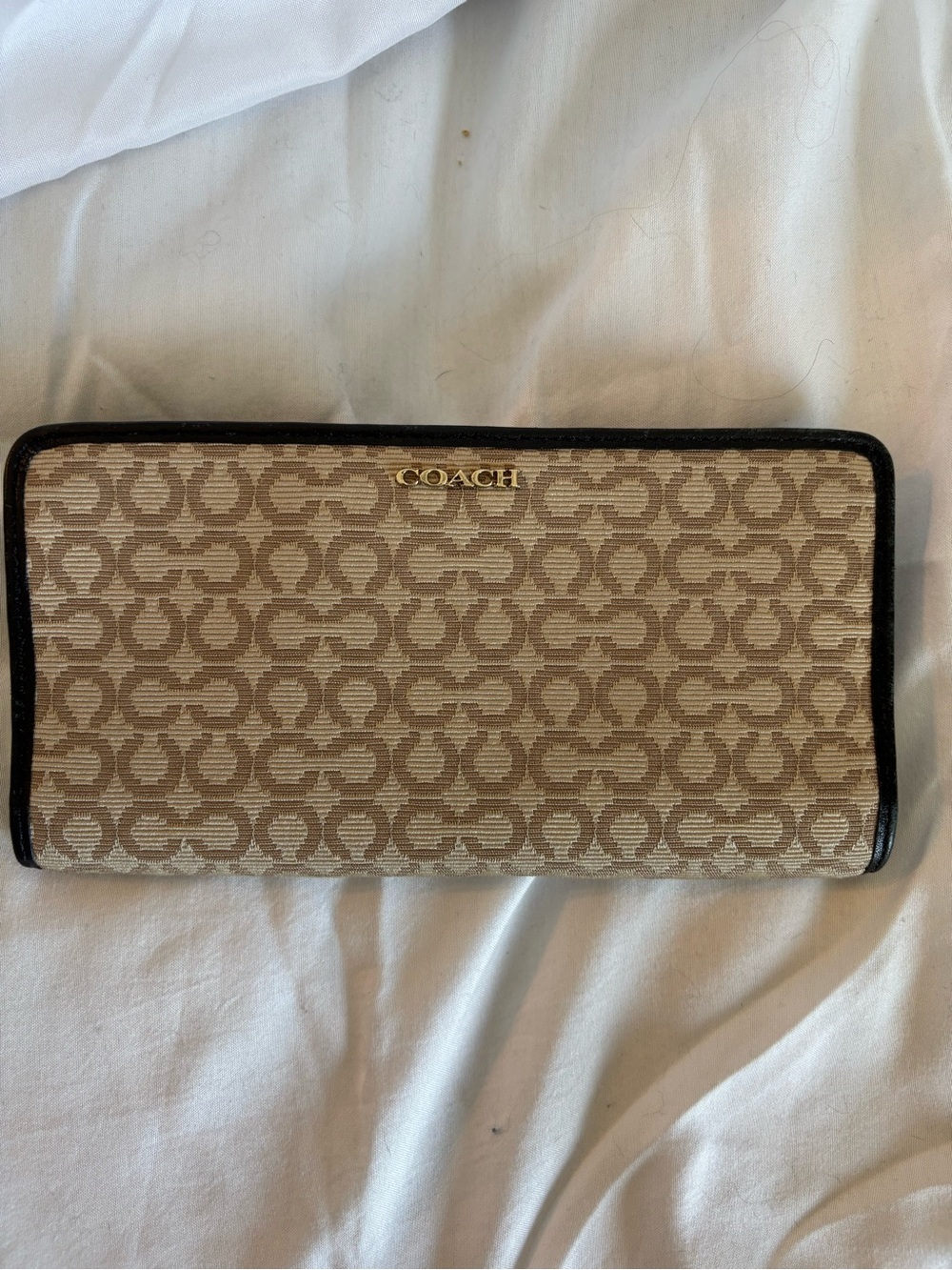 Coach Signature Opt C Jacquard Skinny Wallet